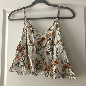 YELLOW FLORAL CROP TOP